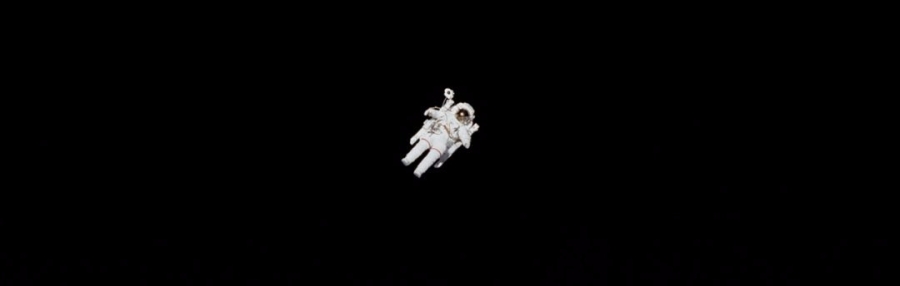 Guy floating in space